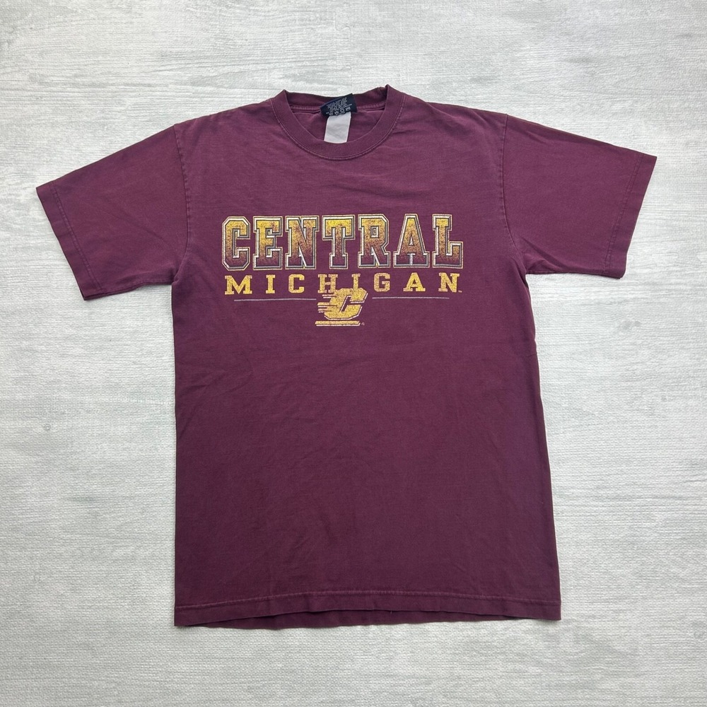 Vintage 90s Central Michigan Shirt Size Medium Red‎ Chippewas CMU NCAA JanSport
